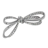 Alamode Imitation Rhodium White Metal Brooches with Top Grade Crystal in Clear - Alamode - Flyclothing LLC