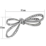 Alamode Imitation Rhodium White Metal Brooches with Top Grade Crystal in Clear - Alamode - Flyclothing LLC