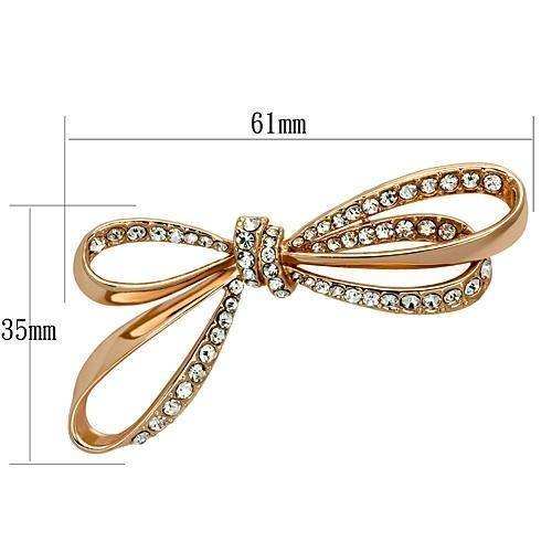 Alamode Flash Rose Gold White Metal Brooches with Top Grade Crystal in Clear - Alamode - Flyclothing LLC
