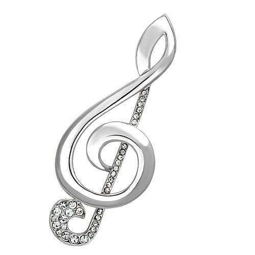 Alamode Imitation Rhodium White Metal Brooches with Top Grade Crystal in Clear - Alamode - Flyclothing LLC