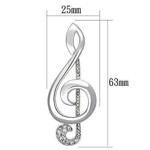 Alamode Imitation Rhodium White Metal Brooches with Top Grade Crystal in Clear - Alamode - Flyclothing LLC