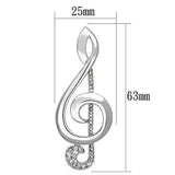 Alamode Imitation Rhodium White Metal Brooches with Top Grade Crystal in Clear - Alamode - Flyclothing LLC