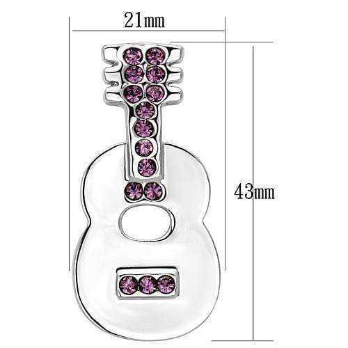 Alamode Imitation Rhodium White Metal Brooches with Top Grade Crystal in Light Amethyst - Alamode - Flyclothing LLC