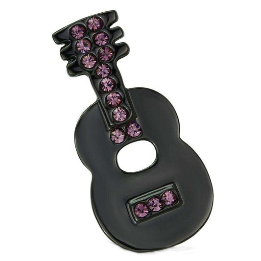 Alamode Ruthenium White Metal Brooches with Top Grade Crystal in Light Amethyst - Alamode - Flyclothing LLC