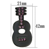 Alamode Ruthenium White Metal Brooches with Top Grade Crystal in Light Amethyst - Alamode - Flyclothing LLC