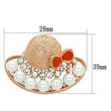 Alamode Flash Rose Gold White Metal Brooches with Synthetic Pearl in White - Alamode - Flyclothing LLC