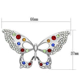 Alamode Imitation Rhodium White Metal Brooches with Top Grade Crystal in Multi Color - Alamode - Flyclothing LLC