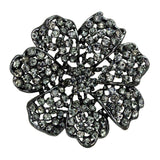 Alamode Ruthenium White Metal Brooches with Top Grade Crystal in Black Diamond - Alamode - Flyclothing LLC
