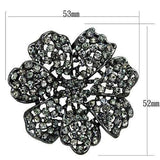 Alamode Ruthenium White Metal Brooches with Top Grade Crystal in Black Diamond - Alamode - Flyclothing LLC