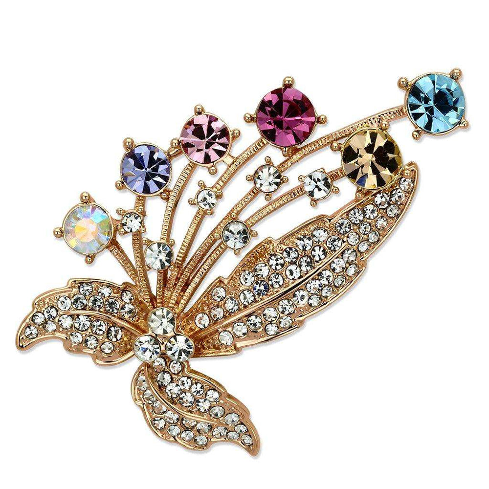 Alamode Flash Rose Gold White Metal Brooches with Top Grade Crystal in Multi Color - Alamode - Flyclothing LLC