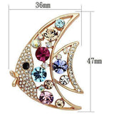 Alamode Flash Rose Gold White Metal Brooches with Top Grade Crystal in Multi Color - Alamode - Flyclothing LLC