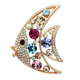 Alamode Flash Rose Gold White Metal Brooches with Top Grade Crystal in Multi Color - Alamode - Flyclothing LLC