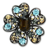 Alamode Ruthenium White Metal Brooches with Synthetic Synthetic Glass in Brown - Alamode - Flyclothing LLC