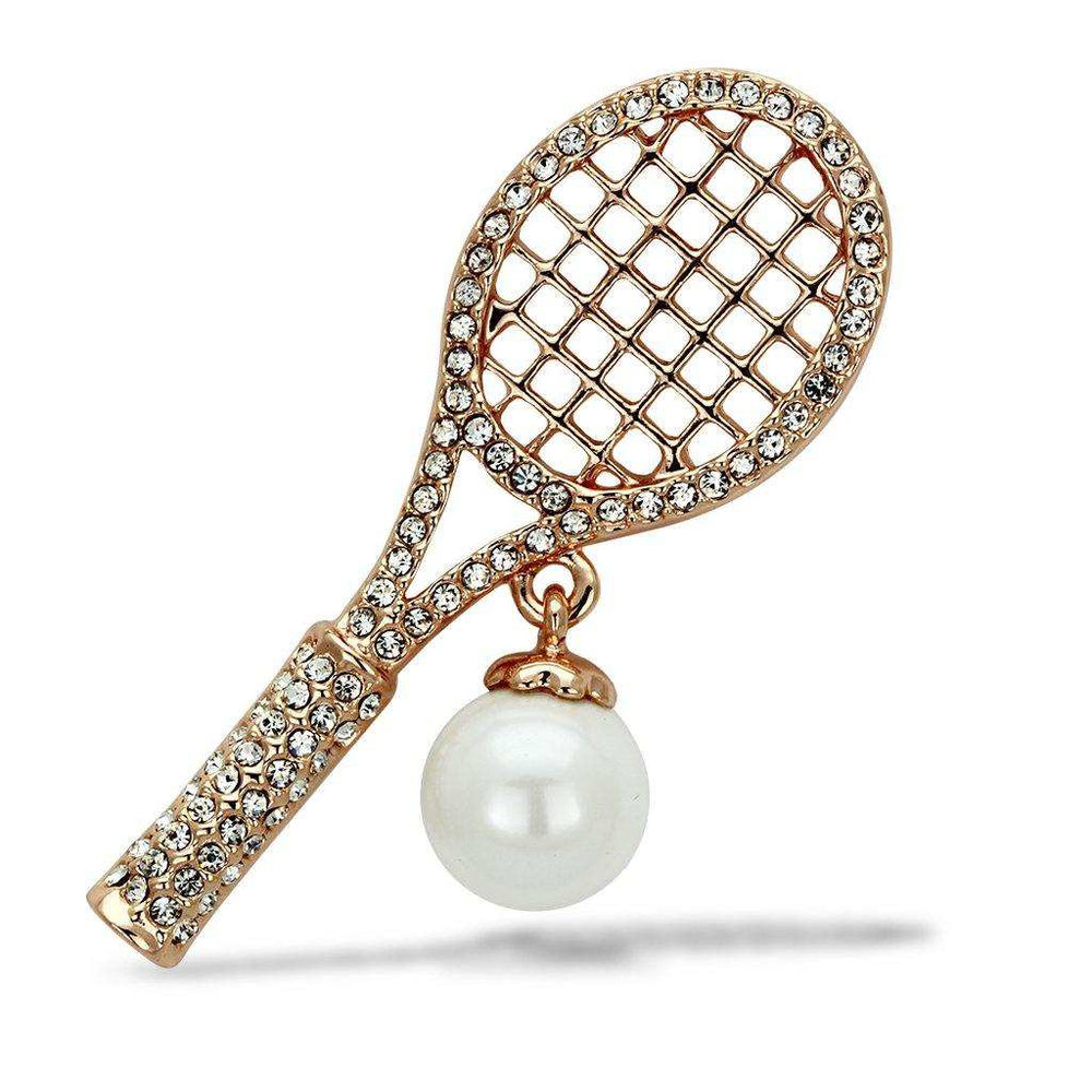 Alamode Flash Rose Gold White Metal Brooches with Synthetic Pearl in White - Alamode - Flyclothing LLC