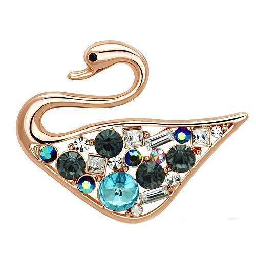 Alamode Flash Rose Gold White Metal Brooches with Top Grade Crystal in Multi Color - Alamode - Flyclothing LLC