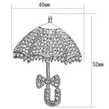 Alamode Imitation Rhodium White Metal Brooches with Top Grade Crystal in Clear - Alamode - Flyclothing LLC