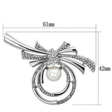 Alamode Imitation Rhodium White Metal Brooches with Synthetic Pearl in White - Alamode - Flyclothing LLC