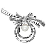 Alamode Imitation Rhodium White Metal Brooches with Synthetic Pearl in White - Alamode - Flyclothing LLC