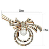 Alamode Flash Rose Gold White Metal Brooches with Synthetic Pearl in White - Alamode - Flyclothing LLC