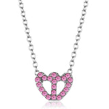 Alamode Rhodium Brass Chain Pendant with Top Grade Crystal in Rose - Alamode - Flyclothing LLC