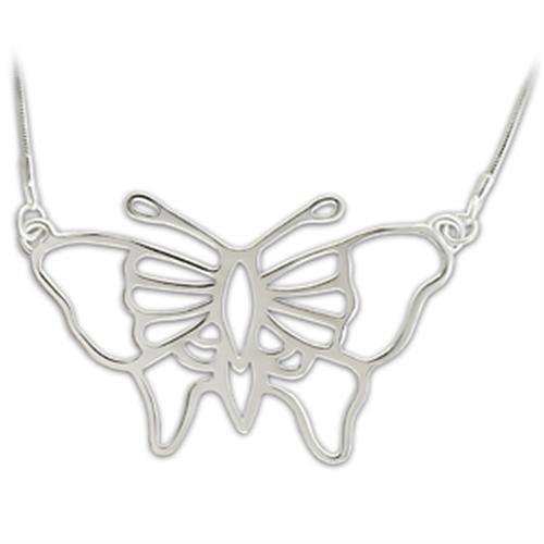 Alamode Silver Brass Chain Pendant with No Stone - Alamode - Flyclothing LLC