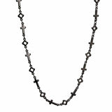 Alamode TIN Cobalt Black Brass Necklace with No Stone - Alamode - Flyclothing LLC