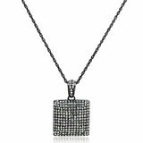 Alamode TIN Cobalt Black Brass Chain Pendant with Top Grade Crystal in Black Diamond - Alamode - Flyclothing LLC