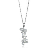 Alamode Rhodium Brass Chain Pendant with Top Grade Crystal in Clear - Alamode - Flyclothing LLC
