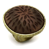 Alamode Antique Copper Brass Ring with Synthetic Synthetic Stone in Gray - Alamode - Flyclothing LLC