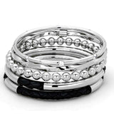 Alamode High polished (no plating) Stainless Steel Bangle with AAA Grade CZ in Clear - Alamode - Flyclothing LLC