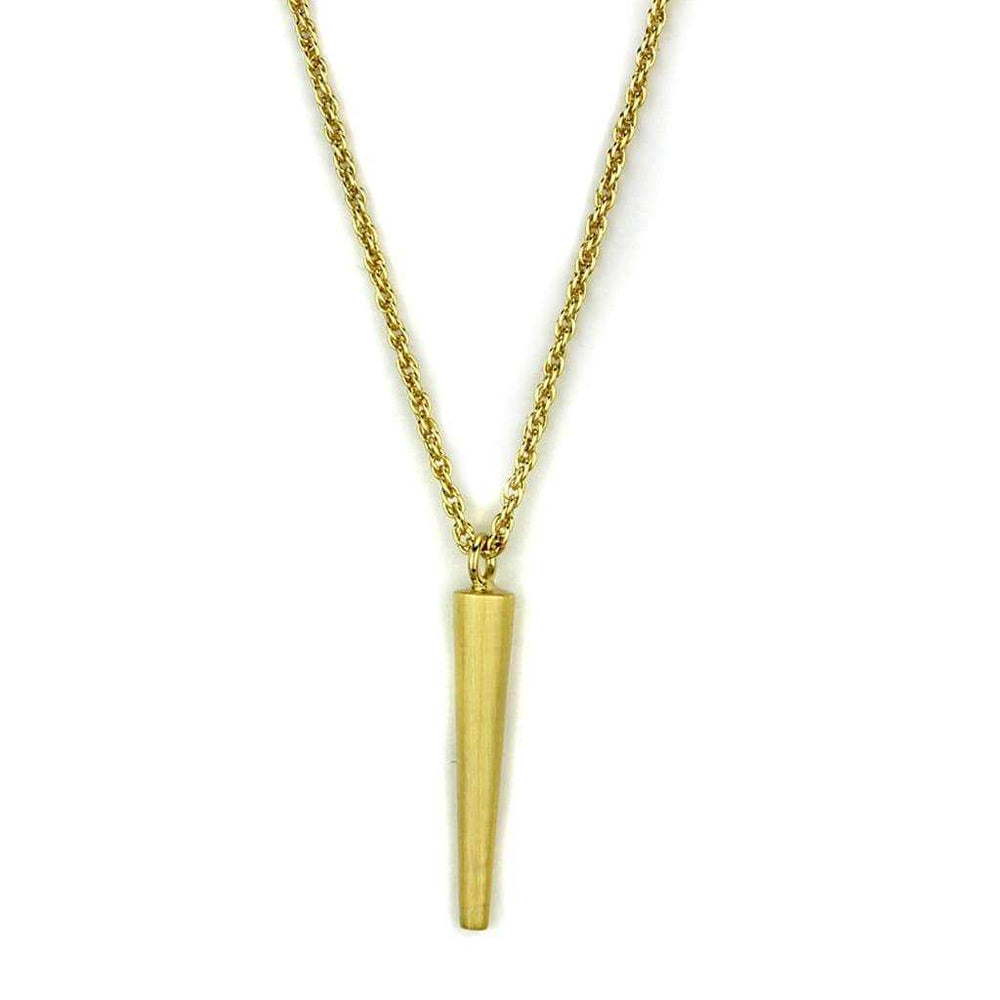 Alamode Gold & Brush Brass Chain Pendant with No Stone - Alamode - Flyclothing LLC