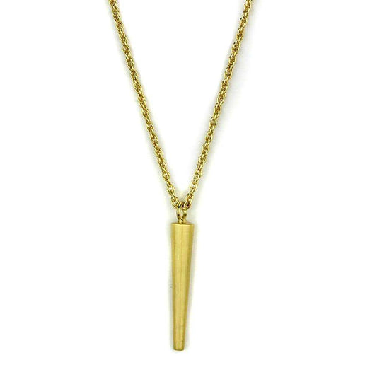 Alamode Gold & Brush Brass Chain Pendant with No Stone - Alamode - Flyclothing LLC