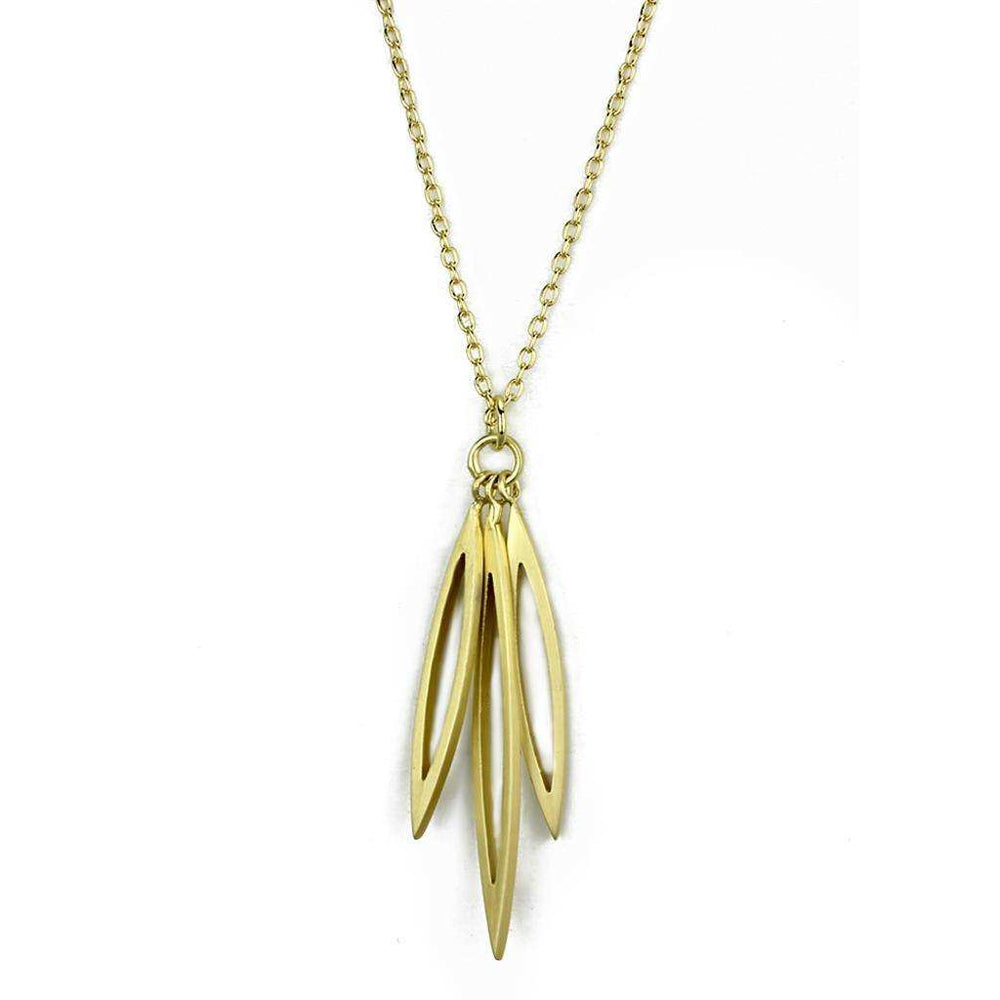Alamode Gold & Brush Brass Chain Pendant with No Stone - Alamode - Flyclothing LLC