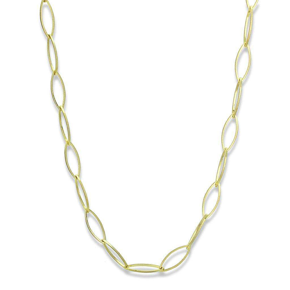Alamode Gold & Brush Brass Necklace with No Stone - Alamode - Flyclothing LLC
