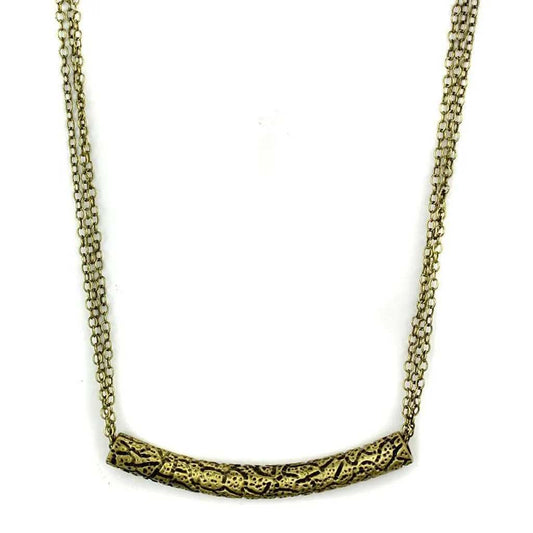 Alamode Antique Copper Brass Necklace with No Stone - Alamode - Flyclothing LLC