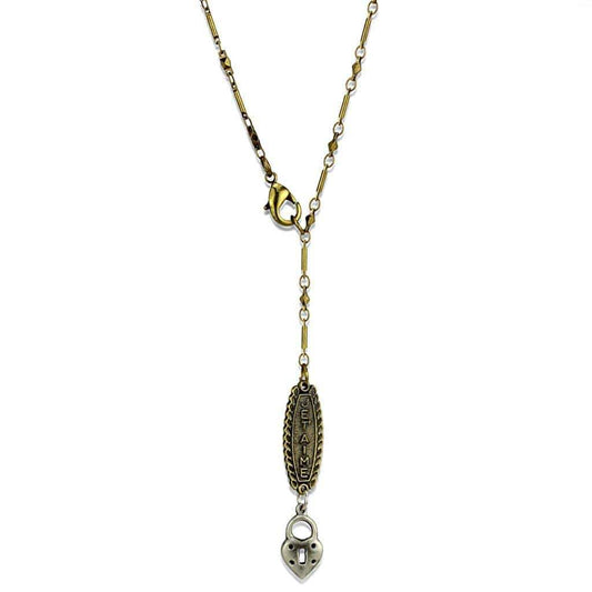 Alamode Gold+Antique Silver White Metal Chain Pendant with No Stone - Alamode - Flyclothing LLC
