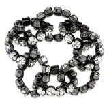 Alamode Ruthenium Brass Bracelet with Top Grade Crystal in Clear - Alamode - Flyclothing LLC