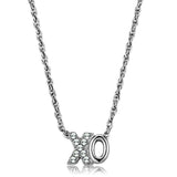 Alamode Rhodium Brass Necklace with Top Grade Crystal in Clear - Alamode - Flyclothing LLC