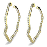 Alamode IP Gold(Ion Plating) Brass Earrings with Top Grade Crystal in Clear - Alamode - Flyclothing LLC