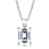 Alamode Rhodium Brass Chain Pendant with AAA Grade CZ in Clear - Alamode - Flyclothing LLC