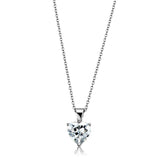 Alamode Rhodium Brass Chain Pendant with AAA Grade CZ in Clear - Alamode - Flyclothing LLC