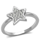 Alamode Rhodium Brass Ring with Top Grade Crystal in Clear - Alamode - Flyclothing LLC