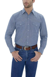 Ely Cattleman Mens L/S Chambray Snap Shirt - Ely Cattleman - Flyclothing LLC