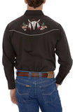 Ely Cattleman Mens L/S Black Solid W/ Skull Embroidery - Ely Cattleman - Flyclothing LLC