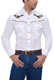 Ely Cattleman Mens L/S White Solid With Eagle Embroidery Shirt - Ely Cattleman - Flyclothing LLC