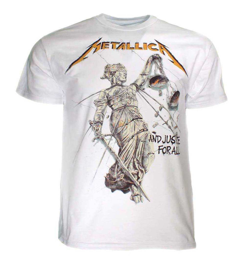Metallica And Justice for All White T-Shirt - Metallica - Flyclothing LLC