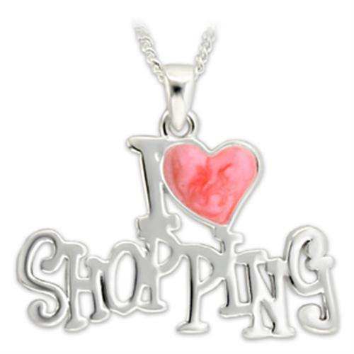 Alamode Silver Brass Pendant with Epoxy in Rose - Alamode - Flyclothing LLC