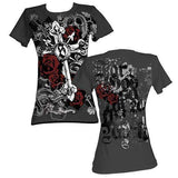 Sanctify Roses & Cross Womens Tee - Sanctify Clothing - Flyclothing LLC