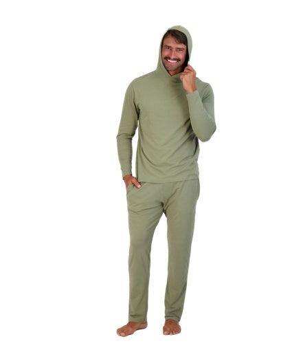 Wood Underwear olive mens long sleeve hoodie - Wood Underwear - Flyclothing LLC