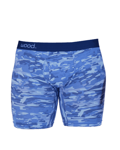 Wood Underwear blue camo mens biker brief w-fly - Wood Underwear - Flyclothing LLC
